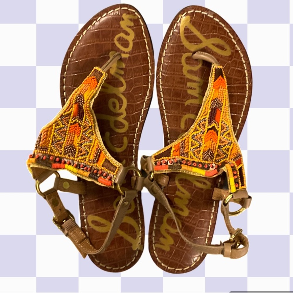 Sam Edelman nwt boho style Greta sandals embroidered design